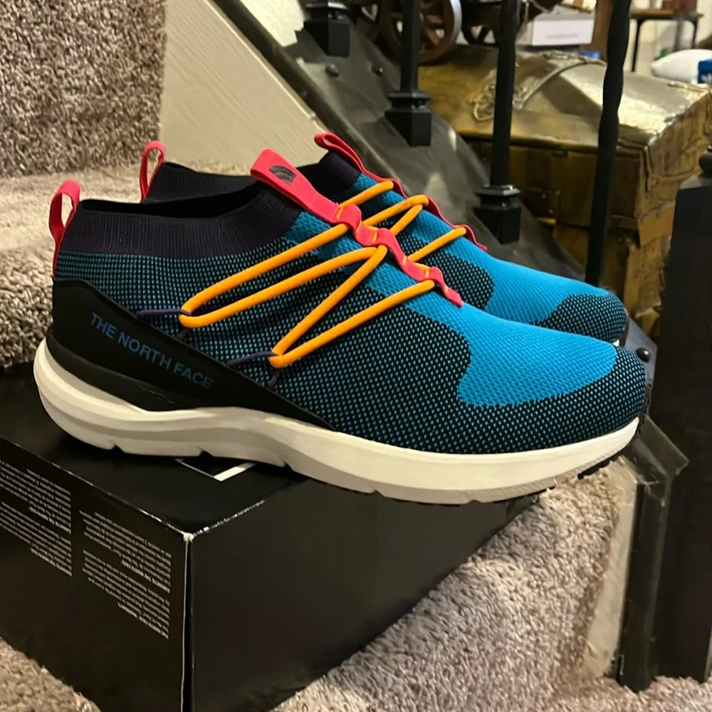 The North Face Sumida Moc Knit Pop Shoes Sneakers new black blue Men’s Size 12